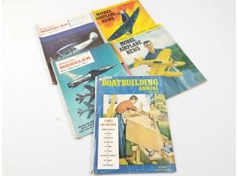 Vintage 1957 American Modeler, Model Airplane News, & Boatbuilding Annual Magazines