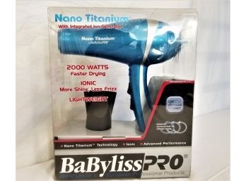 Babyliss Pro Blue Nano Titanium Pro 2000 Watts Hair Dryer NEW
