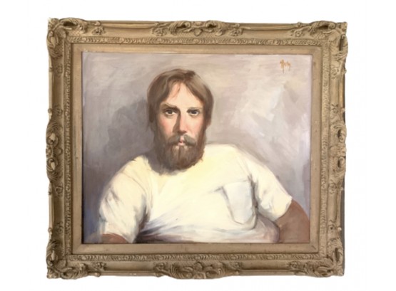 Original Painting Portrait Of Man With Beard By Artist, Nancy Reilly
