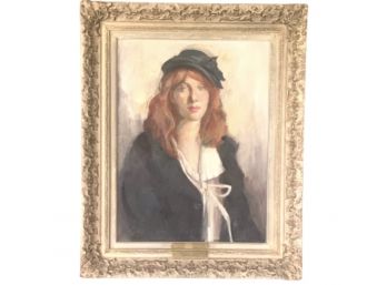 Original Oil On Canvas Portrait Painting- Prized By The Kent Art Association In 1985 And Honorably Mentioned By The Hudson Valley Art Association -Signed By Artist, Nancy Reilly