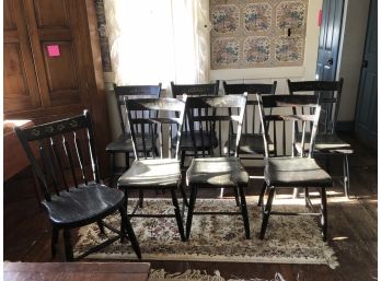 Eight Antique Wooden Chairs