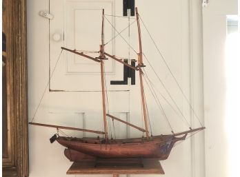 Wooden Model Ship Engraved 'CANANENNE'