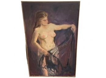 Original Oil On Canvas Of  Portrait Of Nude Woman By Artist, Nancy Reilly