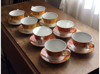 Set Of Eight Neiman Marcus Provence Tea Cups And Saucers