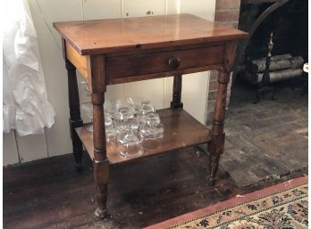 Vintage Wooden One Drawer End Table