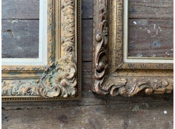Beautiful Pair Of Carved Wooden Gilt Frames