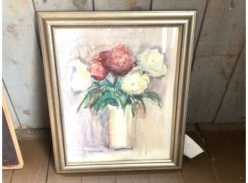 Original Floral Watercolor Signed By Artist, Nancy Reilly