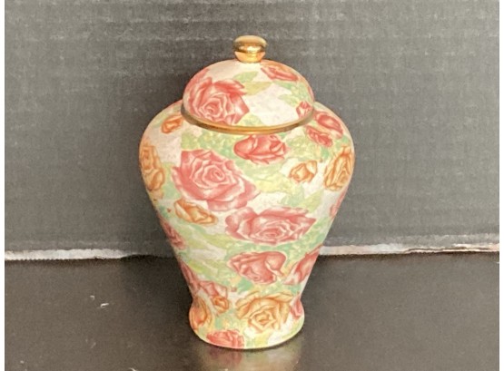 Vintage Cupido And Company Chintz Porcelain Vanity Jar