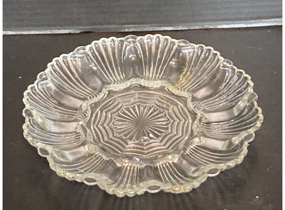 Vintage Round Glass Serving Dish