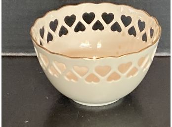 Vintage Lenox USA Heart Cut Out Bowl (5 1/2 Inches In Diameter And 3 1/4 Inches In Height)