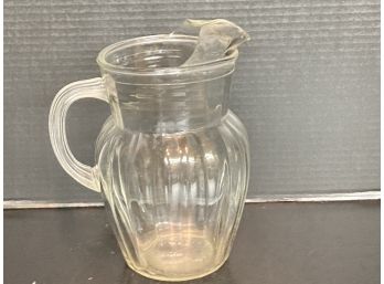 Vintage Anchor Hocking Crystal Log Cabin Pitcher With Ice Lip (80 Oz) 1937-1942