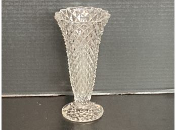 Vintage Princess House Diamond Point Fluted Vase 8 Inches In Height