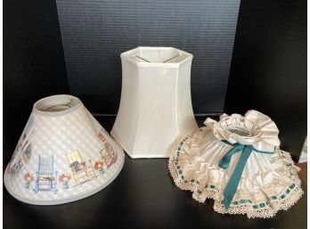 Assorted Lot Of Three (3) Vintage Lamp Shades