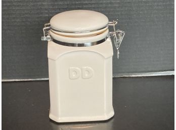Vintage Dunkin Donuts White Hinged Canister