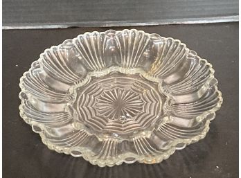 Vintage Round Glass Serving Dish