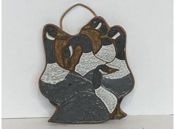 Vintage Victoria Littlejohn Ceramic Canadian Geese Wall Accent
