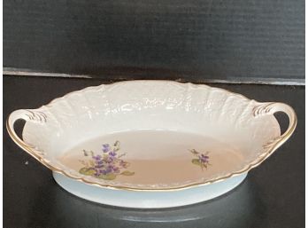 Vintage Hackefors Swedish Porslin Oval Serving Bowl (8 3/4 Inches In Length)