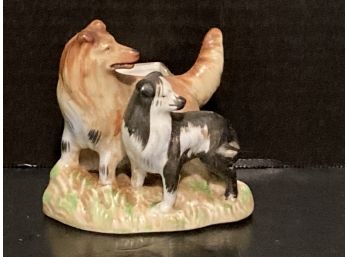 Vintage Occupied Japan Pair Of Dogs Toothpick Holder