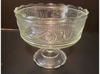 Vintage Indiana Glass Clear Footed Compote