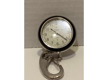 Vintage Silver Tone Collezio Open Face Clip Timepiece - Needs Battery