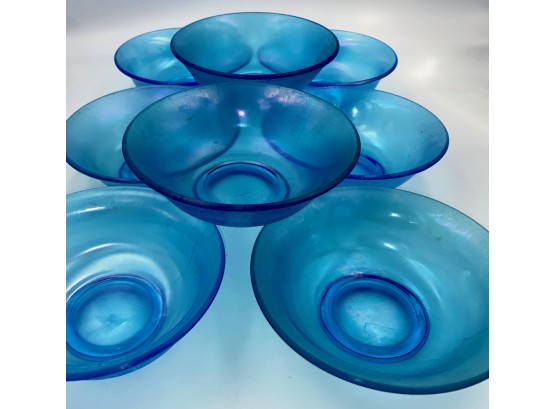 Blue Favrile Bowls (8)