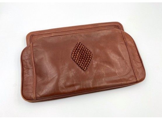 Elizabeth Arden, NY And Paris Brown Leather Clutch (with Strap)
