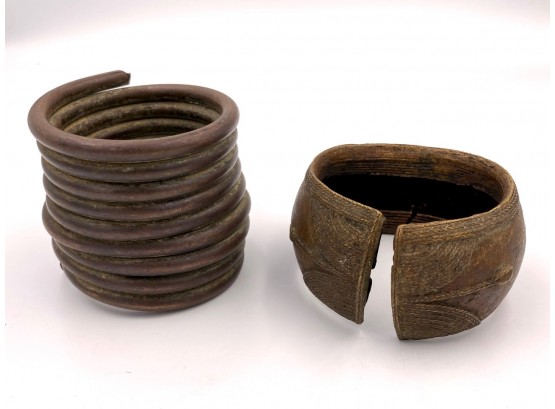 Heavy Cast Iron Bronzed Bracelet & Coil