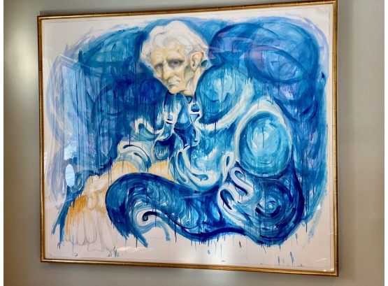 Harry Wilson, Artist In Middle Age. On Paper. (63' H X 75' W)