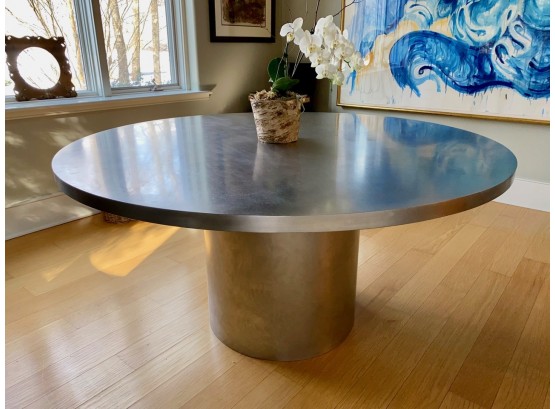 Michael Heltzer Round Pedestal Steel Dining Table