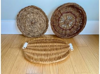 Natural Woven Serving Trays - Wicker And Bamboo (3)