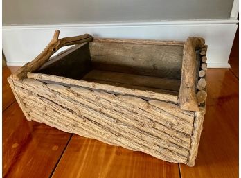 Rustic Tree Branch Two Handled Open Box