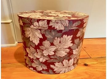 Victorian Wallpaper Covered Lidded Box, Signed Berta Montgomery '91