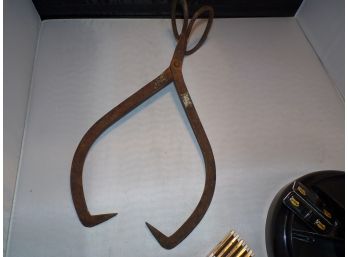 Antique Hand Forged Ice Tongs