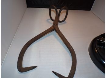 Antique Hand Forged Ice Tongs