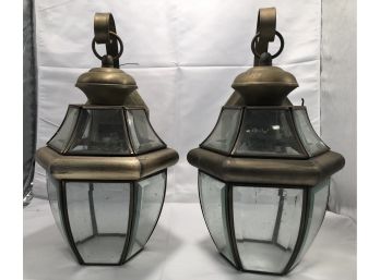 Pair Of Outdoor Brass Carriage Lamps