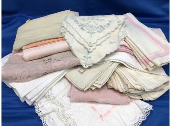 Vintage Linen Lot - Hot Rolls, Napkin Sets, Table Cover, More