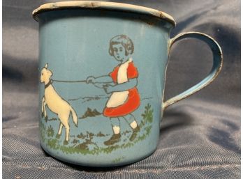 Vintage Childs Tin Cup 'little Bo Peep'(?)