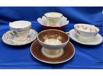 Tea Cups And Saucers, Shaving Mug And Lotus Bowl