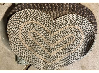 Group Of Braided Rugs And 2 Chair Seats