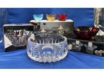 New In Box Candle Holders, Salt Dishes, Wine Bottle Coaster, More.