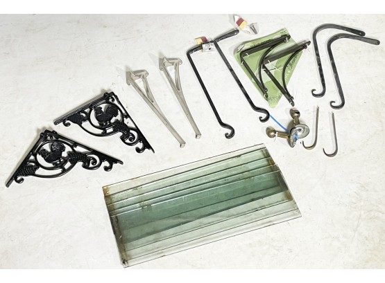Wrought Iron And Chrome Shelves, Hooks And More