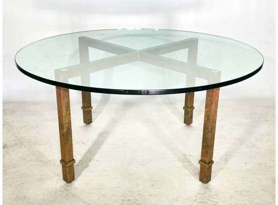 A Brass And Glass Art Deco Coffee Table