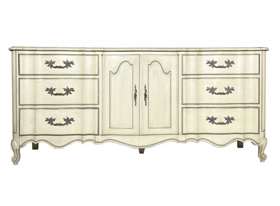 A Gorgeous Vintage Painted Hard Wood Credenza Or Sideboard In French Provincial Style By White Fine Furniture