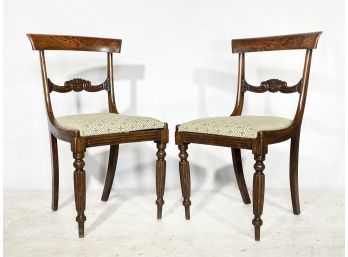 A Pair Of Antique Tiger Oak Sheraton Side Chairs