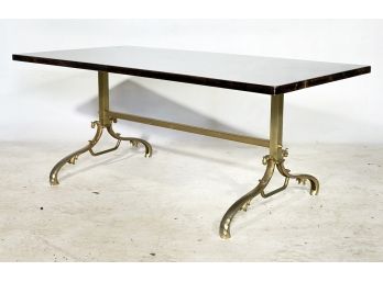 A Vintage Lacquerware And Brass Coffee Table