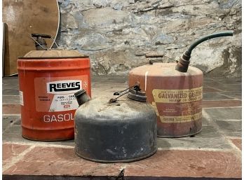 A Trio Of Vintage Gasoline Cans