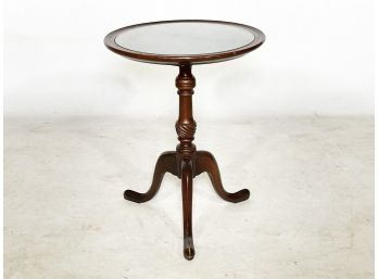A Vintage Mahogany Wine Table With Glass Top
