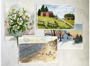 Vintage Original Watercolors From Noted Hudson Valley Artist Elaine Johnson