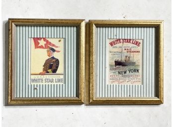 A Pair Of Framed White Star Line Postcards