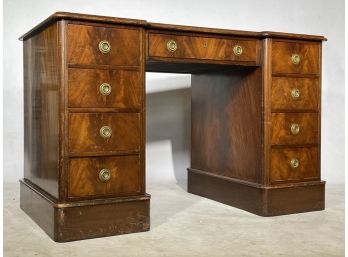 A Gorgeous Antique Reproduction Leather Top Writing Desk From ABC Carpet & Home